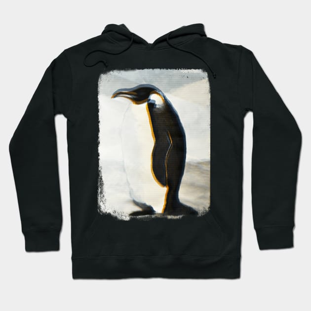 Penguin Painting Glitch Hoodie by DyrkWyst